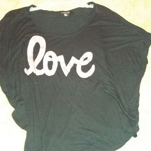 Forever 21 Flowy Black Love top